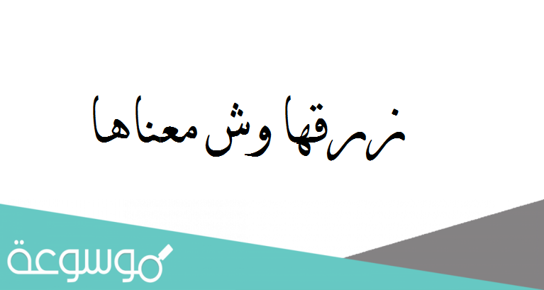 زرقها وش معناها