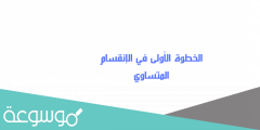 ما الخطوة الاولى في الانقسام المتساوي