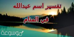 تفسير اسم عبدالله في المنام فهد العصيمي
