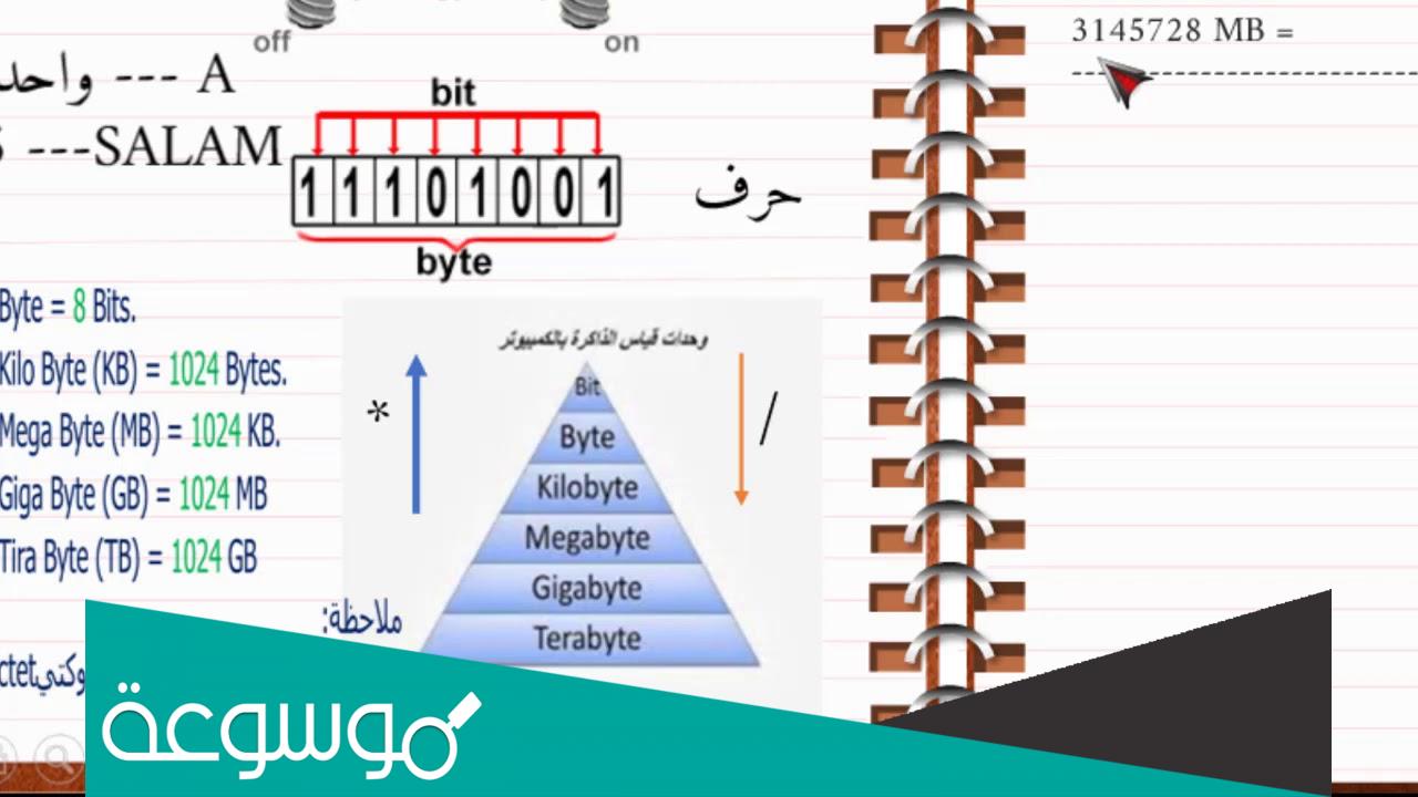 كم بت يوجد في البايت الواحد ؟