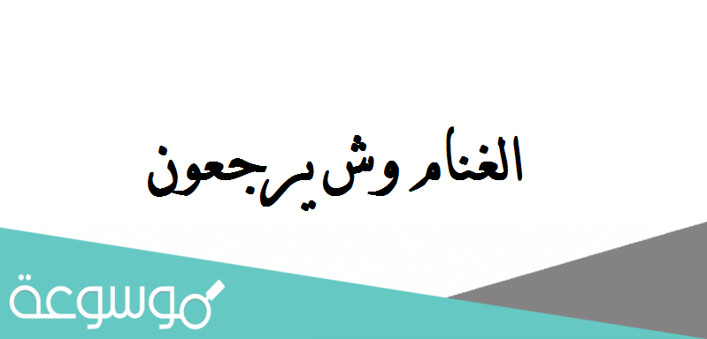 الغنام وش يرجعون