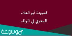 شرح قصيدة أبو العلاء المعري يرثي فقيها