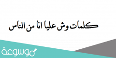 كلمات وش عليا انا من الناس وش على الناس مني