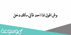 وش اقول اذا احد قالي مالك دخل