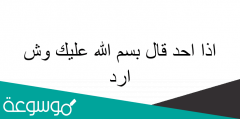 اذا احد قال بسم الله عليك وش ارد