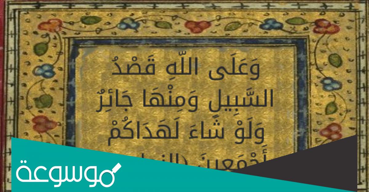 تفسير قول الله تعالى ” وعلى الله قصد السبيل ومنها جائر “