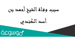 سبب وفاة الشيخ أحمد بن أسد الكندي
