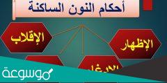 كم عدد احكام النون الساكنة والتنوين