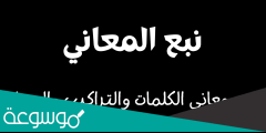 ما معنى كلمة نبع في اللغة العربية والقاموس