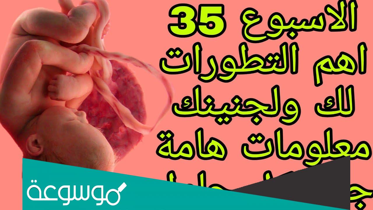 الاسبوع 35 من الحمل يعني اي شهر ؟