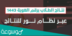 رابط نتائج الطلاب برقم الهوية 1443 بدون كلمة سر عبر نظام نور