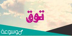 معنى اسم توق في القرآن الكريم