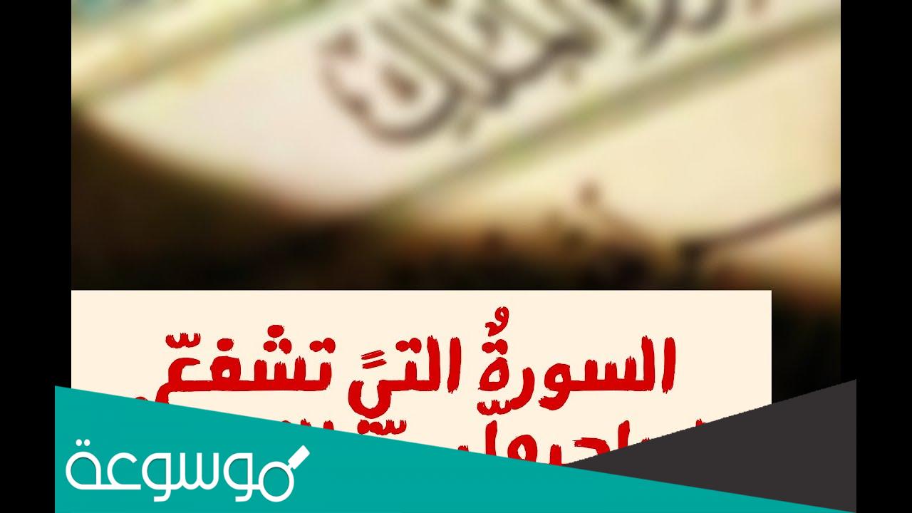 ماهي السورة التي تشفع لصاحبها يوم القيامة