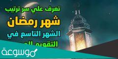 ترتيب شهر رمضان في التقويم الهجري