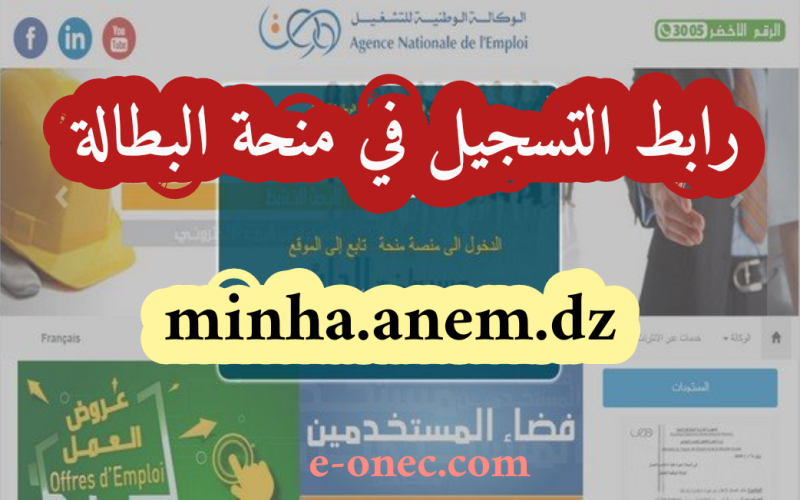 رابط التسجيل في منحة البطالة minha anem dz 2022