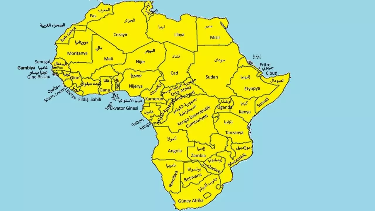 كم عدد دول افريقيا واسمائها؟