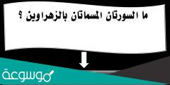 ما السورتان المسماتان بالزهراوين