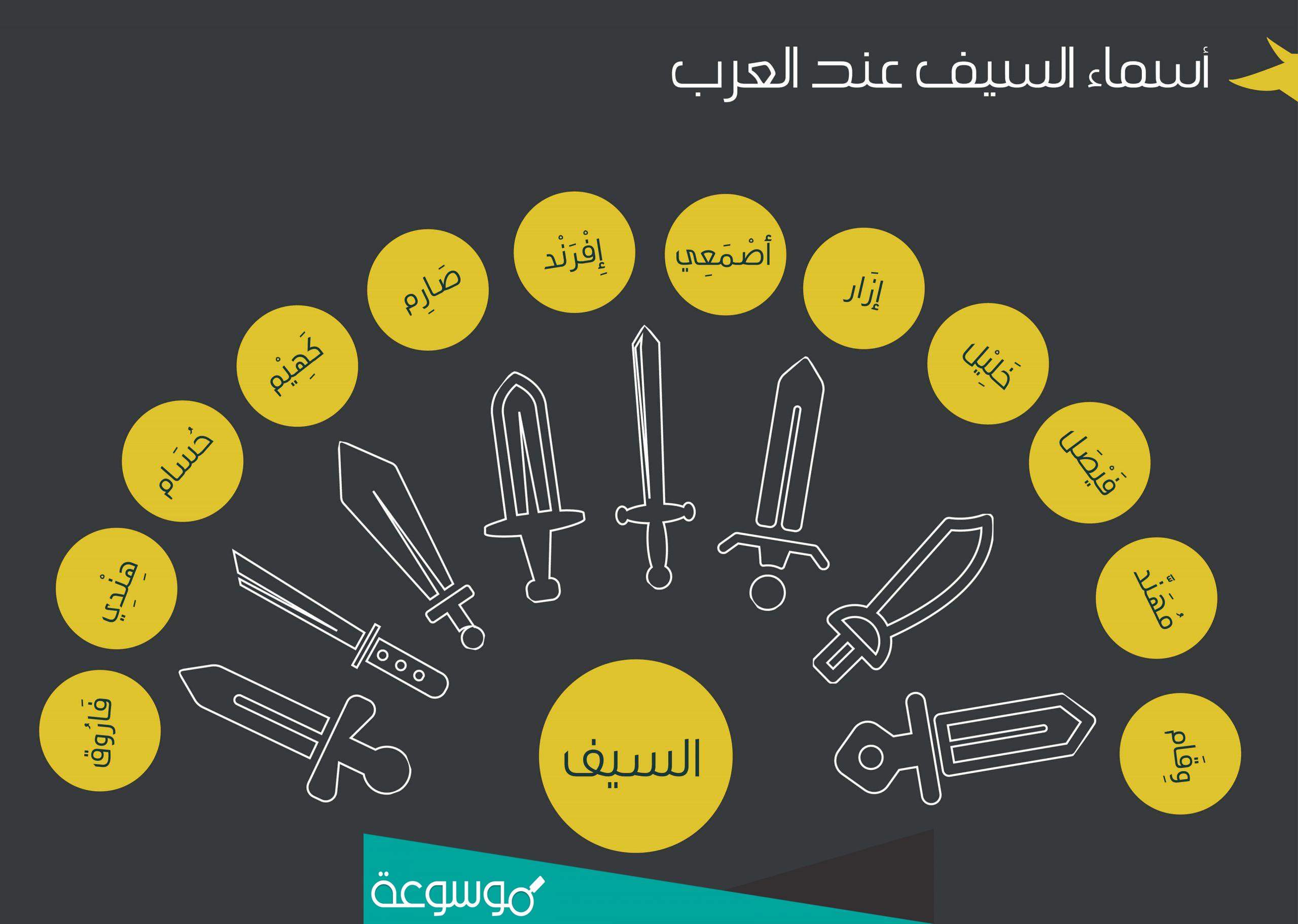 أسماء السيف في اللغة العربية ومعانيها
