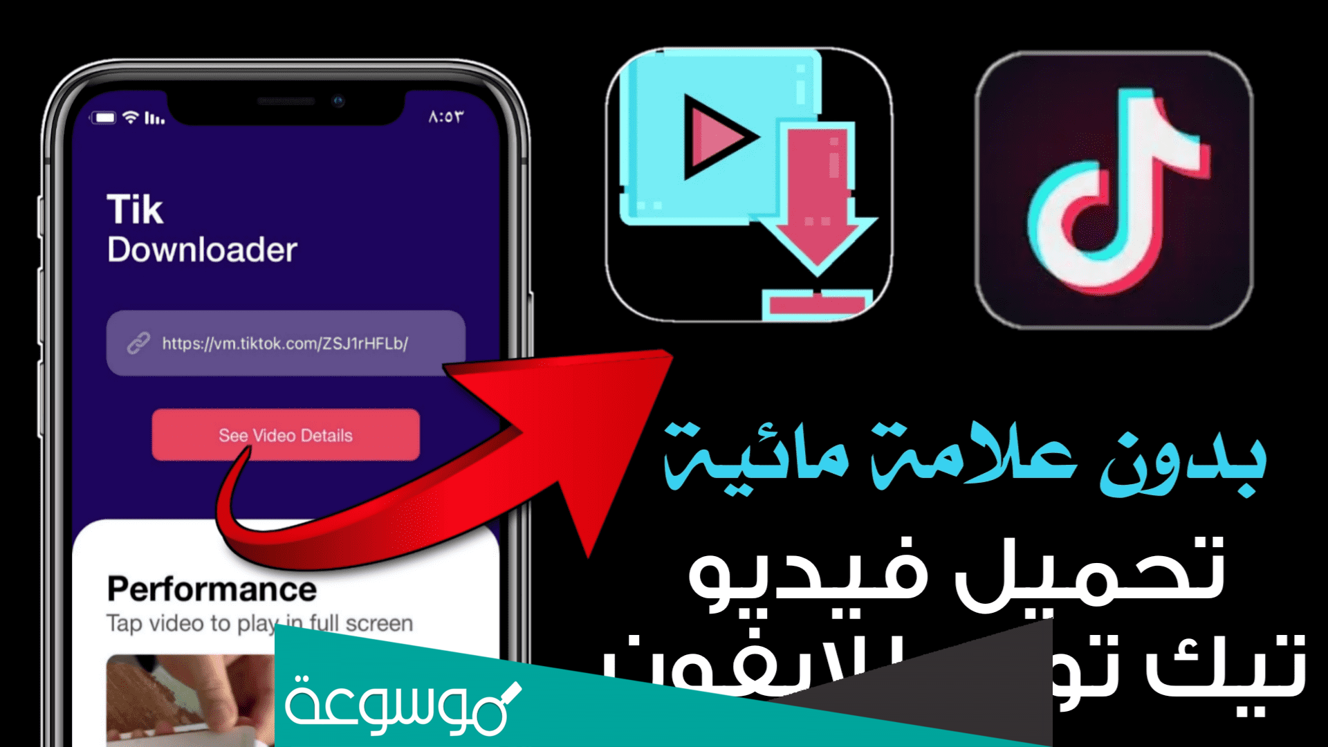 طريقة تحميل فيديو تيك توك بدون علامة مائية
