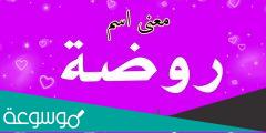 دلع اسم روضة ومعنى اسم روضة