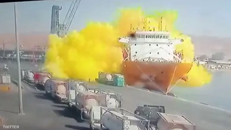 ما نوع الغاز المتسرب من صهريج في ميناء العقبة