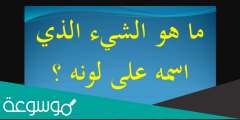 ماهو الشي الذي اسمه على لونه مكون من 3 حروف