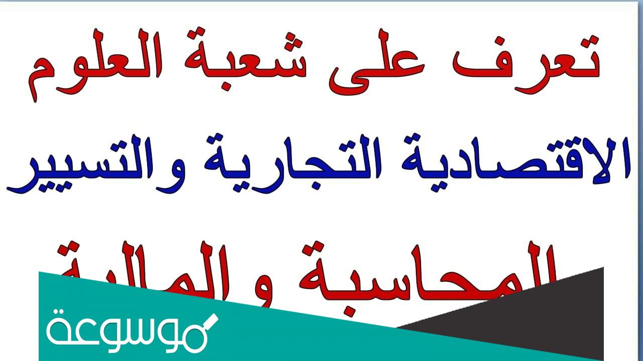 تخصص علوم اقتصادية والتسيير وعلوم تجارية