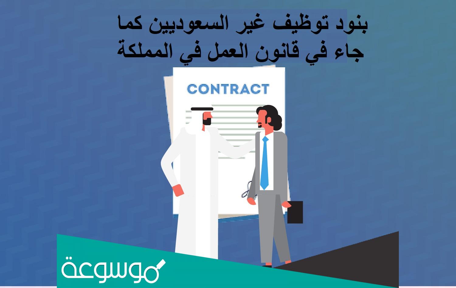 شروط توظيف غير السعوديين ورسوم صاحب العمل للعمالة الوافدة