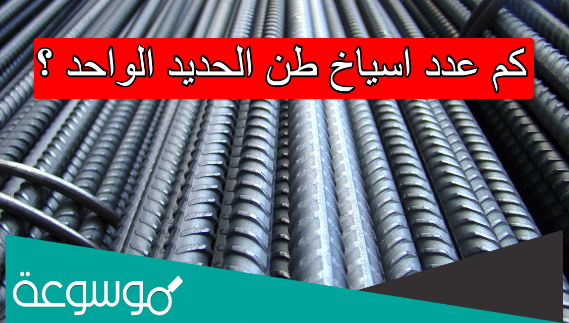 كم عدد اسياخ طن الحديد الواحد