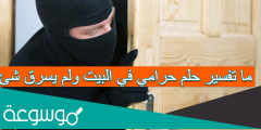 ما تفسير حلم حرامي في البيت ولم يسرق شئ؟