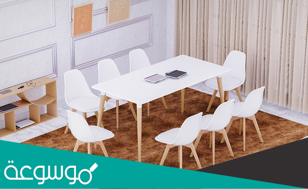 تصميم صالة صغيرة مع طاولة طعام